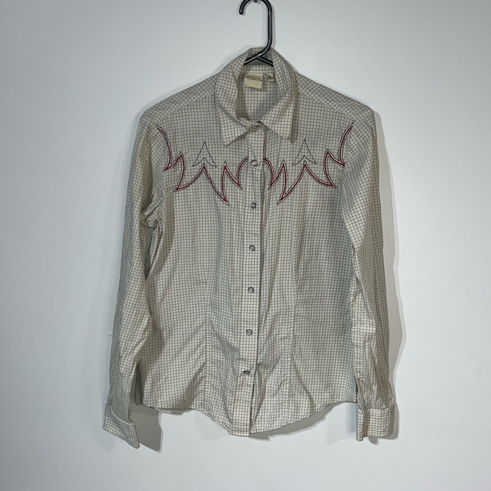 Rockies Women’s Western Embroidered Snap Shirt – Size Medium